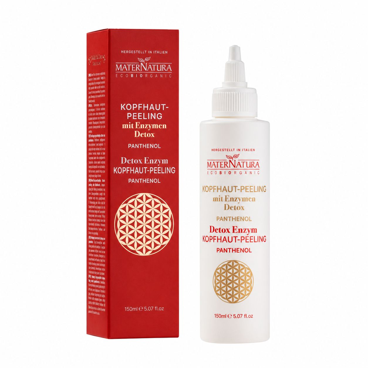 Maternatura "Detox Enzym" Kopfhaut-Peeling Tube und Karton.