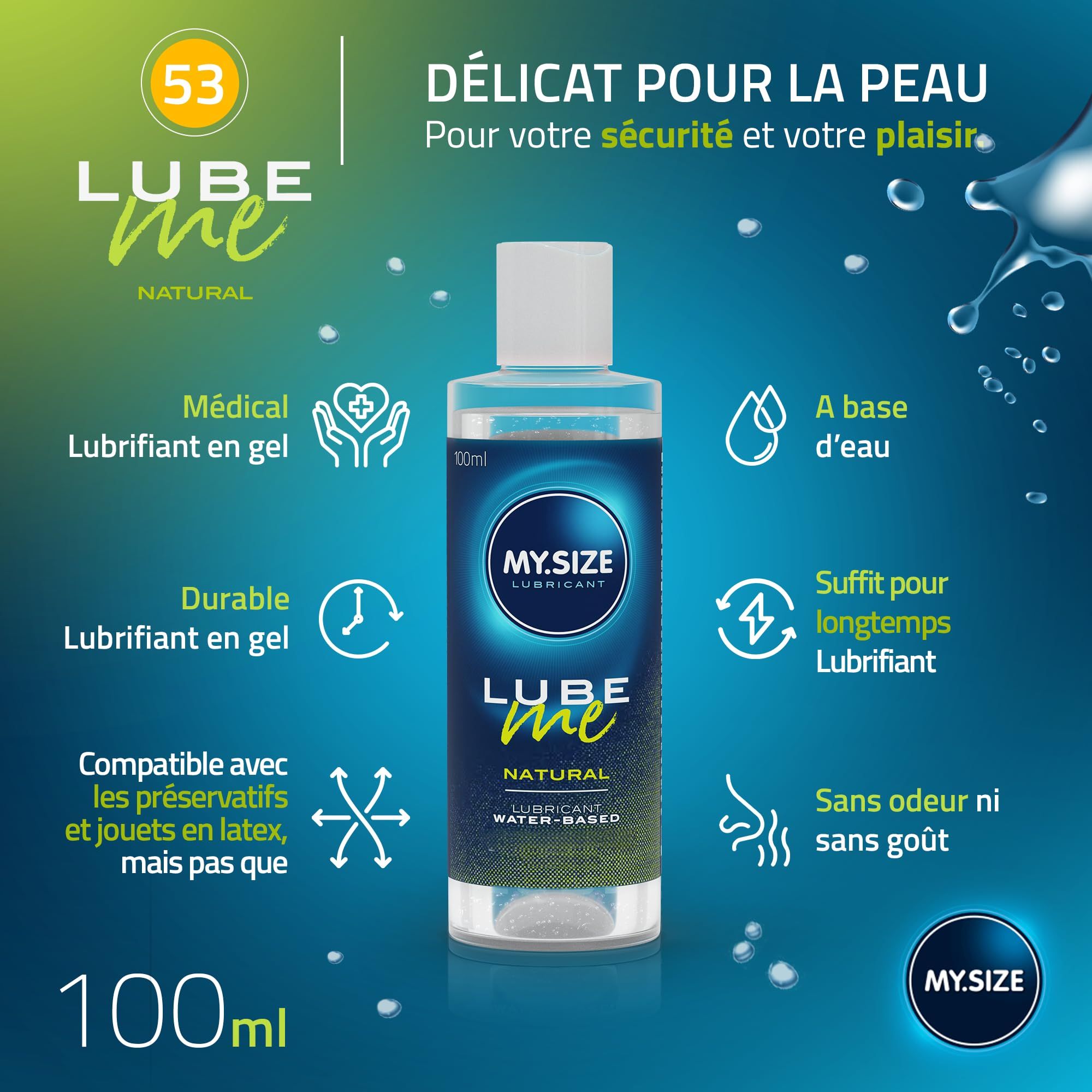Flasche Lube Me Natural Gleitmittel, 100ml, wasserbasiert.