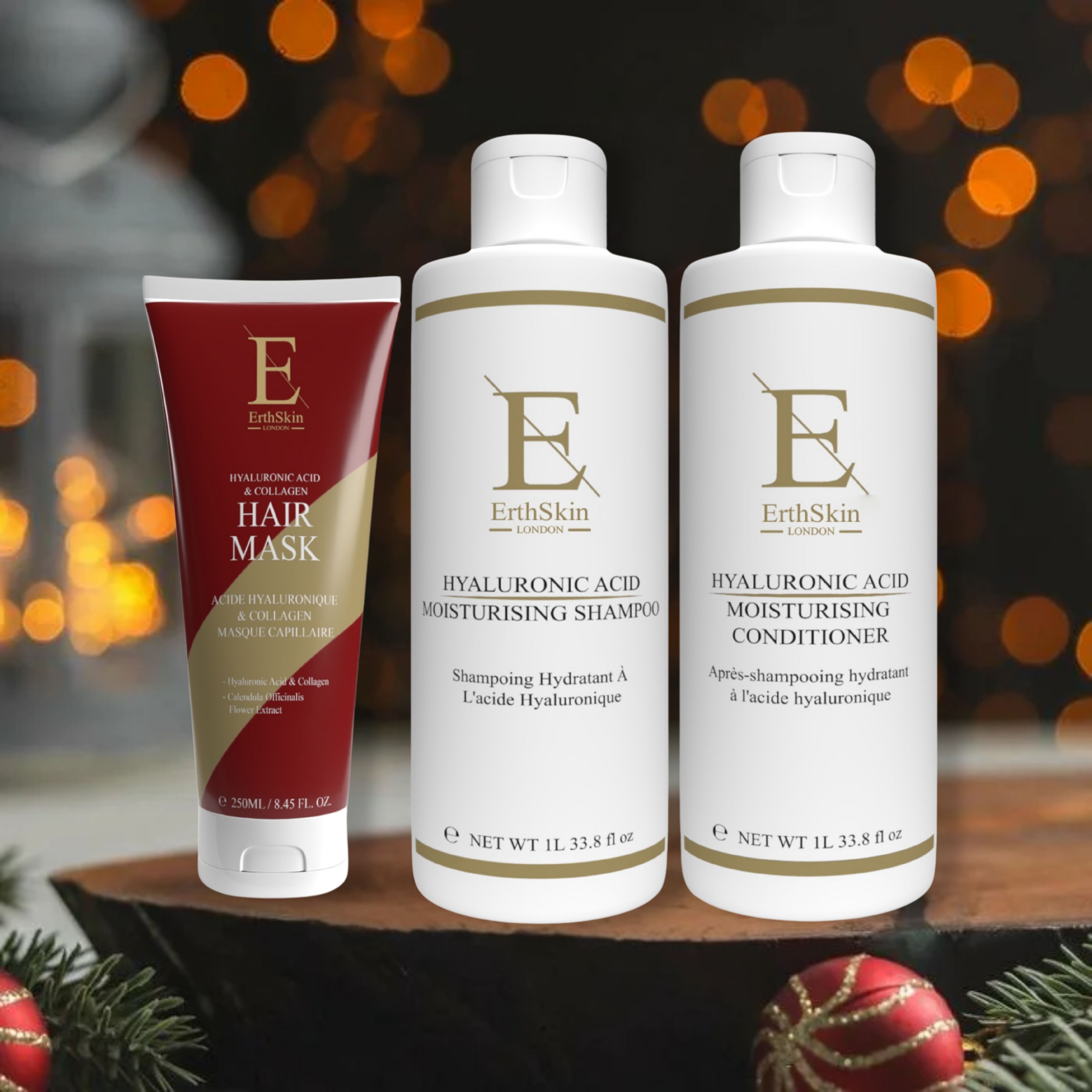 ErthSkin London Zweiphasen-Make-up-Entferner + Tagescreme mit Hyaluronsäure und Kollagen