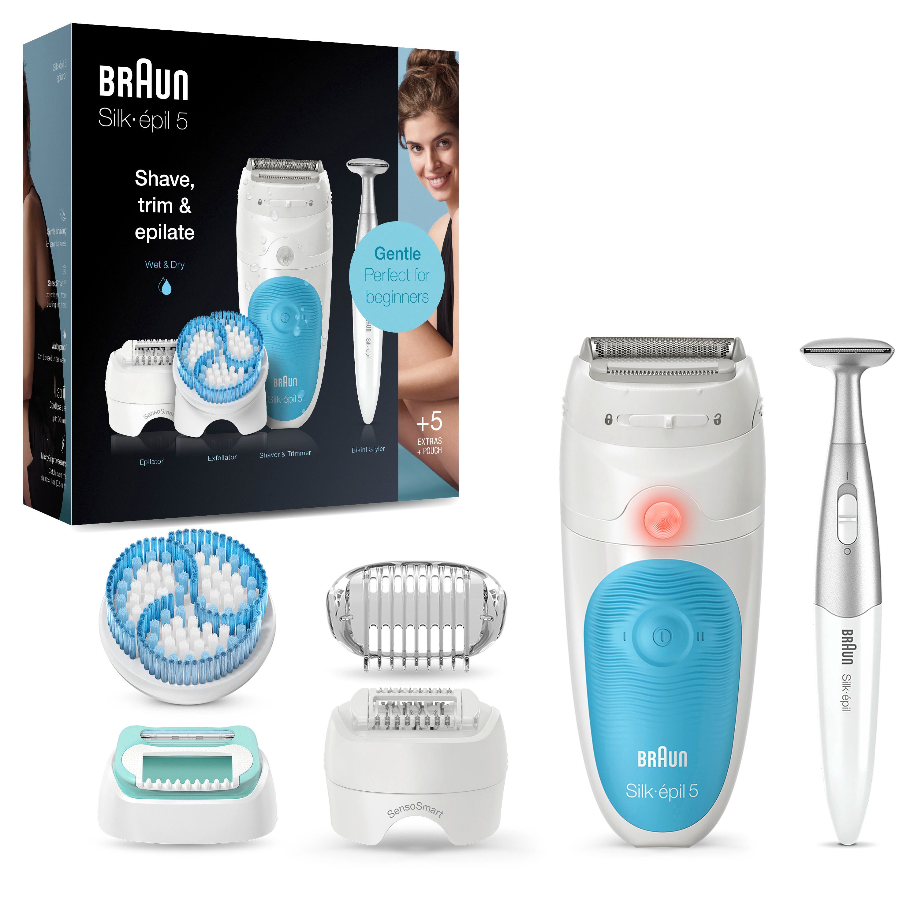 Braun - Epilierer "Silk-épil 5-815 SensoSmartTM" in Weiß/Blau