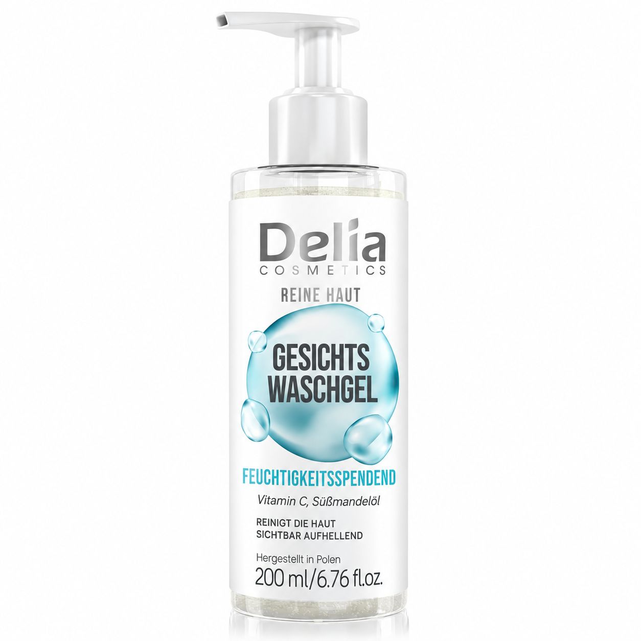 Delia Cosmetics Reine Haut Gesichts Waschgel, 200ml Pumpspender.