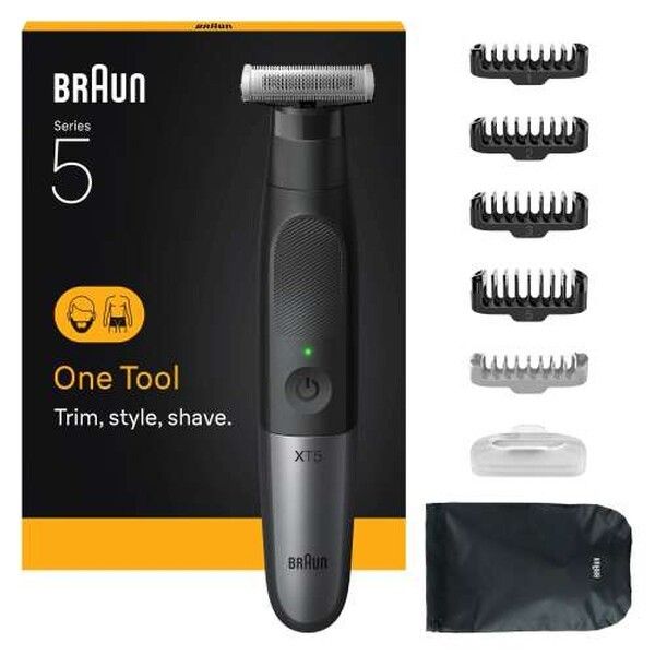 Braun Series XT5 All-in-One, Trimmer, Styler, Rasierer, +7 Zubehörteile, Scharfe 4D-Flex-Klinge, XT