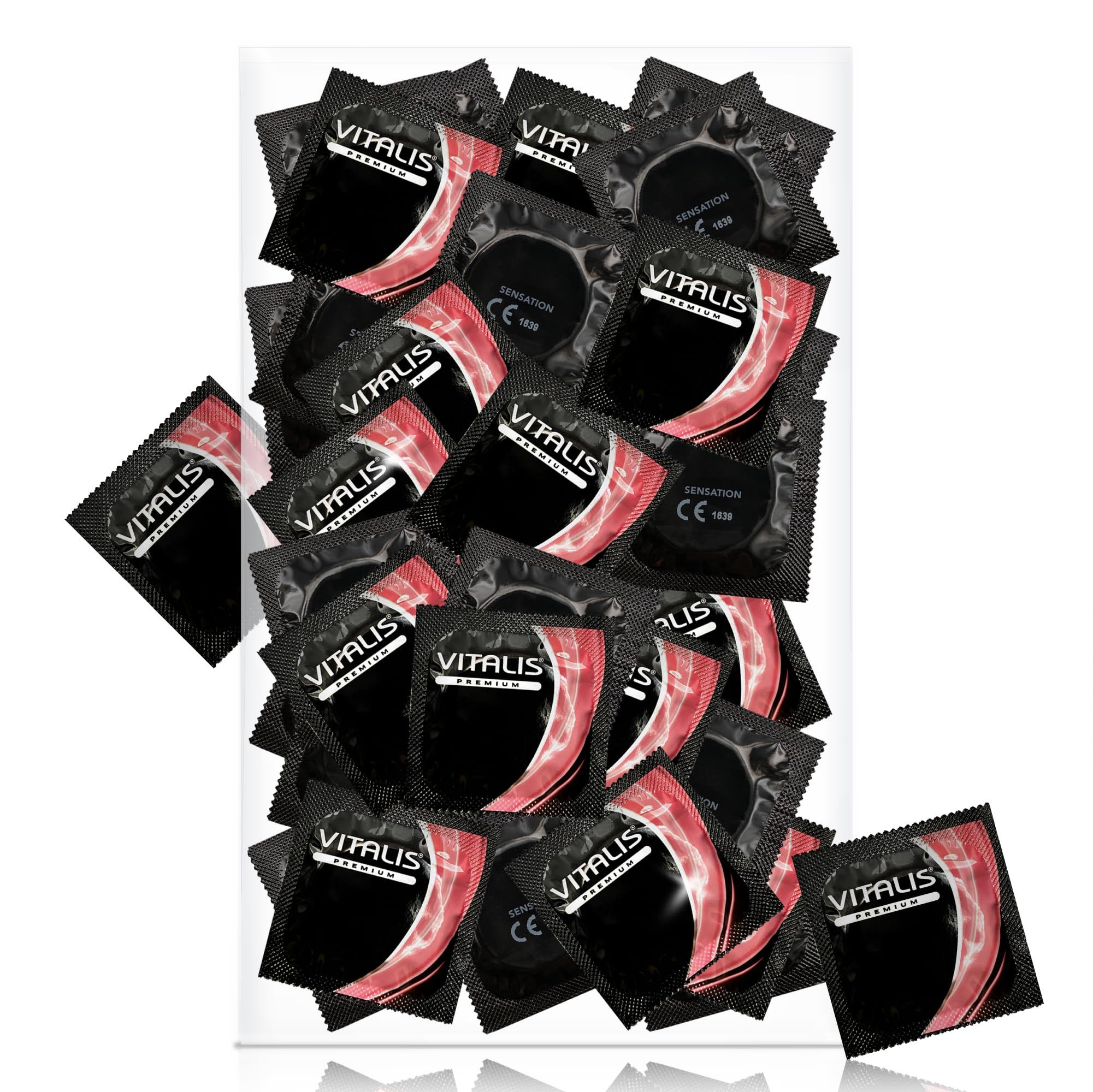 Packung mit 50 Amor Kondomen Gold, goldfarben, 53mm Durchmesser.