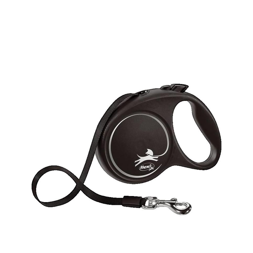 Flexi Leine Ausziehbar Design Schwarz für Hunde bis 15 kg