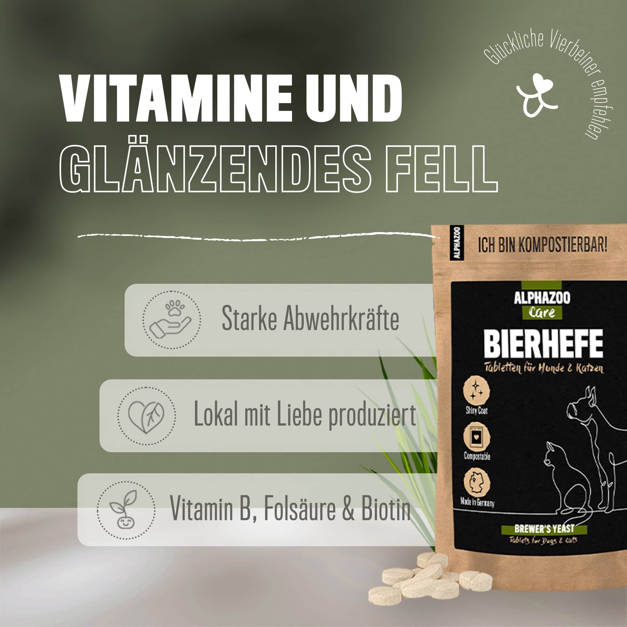 ALPHAZOO Bierhefe Tabletten für Hunde und Katzen