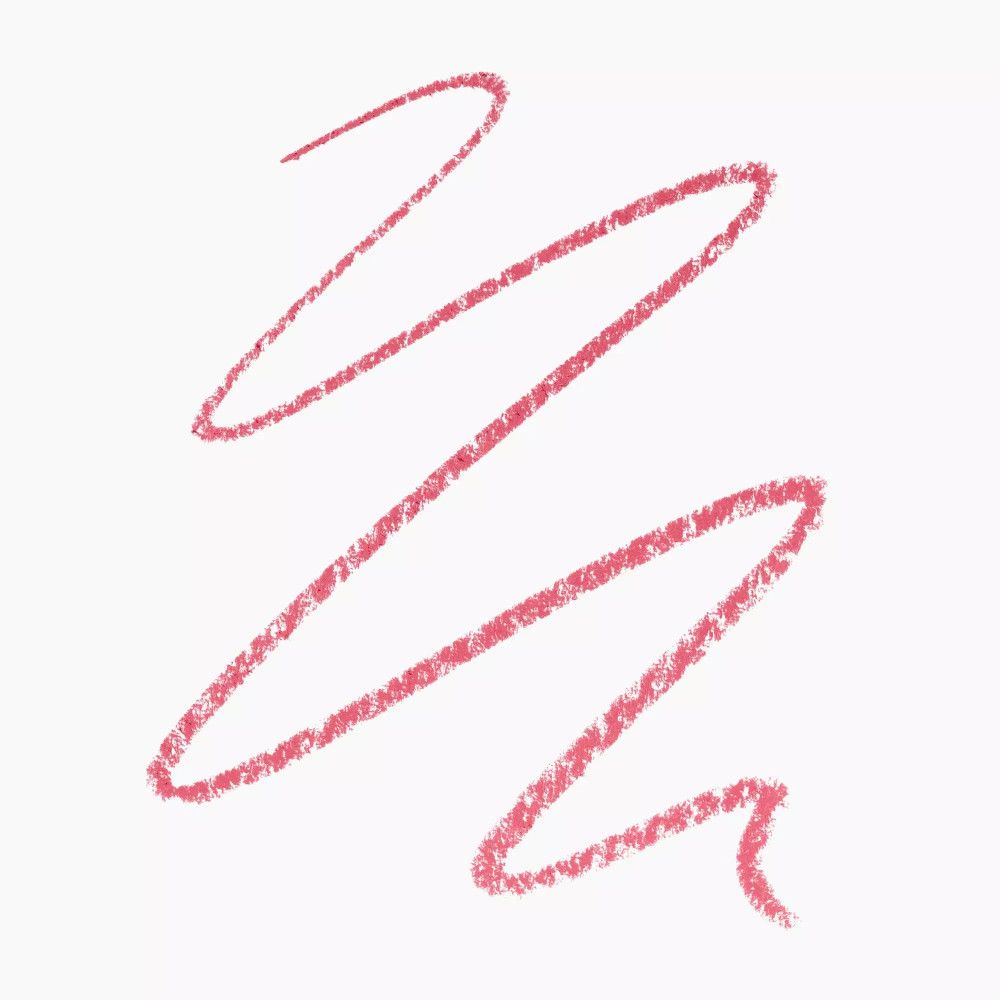 Rosa Kajalstrich auf weißem Hintergrund. Zickzack-Linie.
