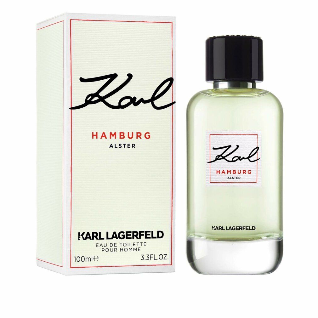 Flakon und Verpackung. Aufschrift Karl Hamburg Alster. Unterhalb Karl Lagerfeld. Eau de Toilette.