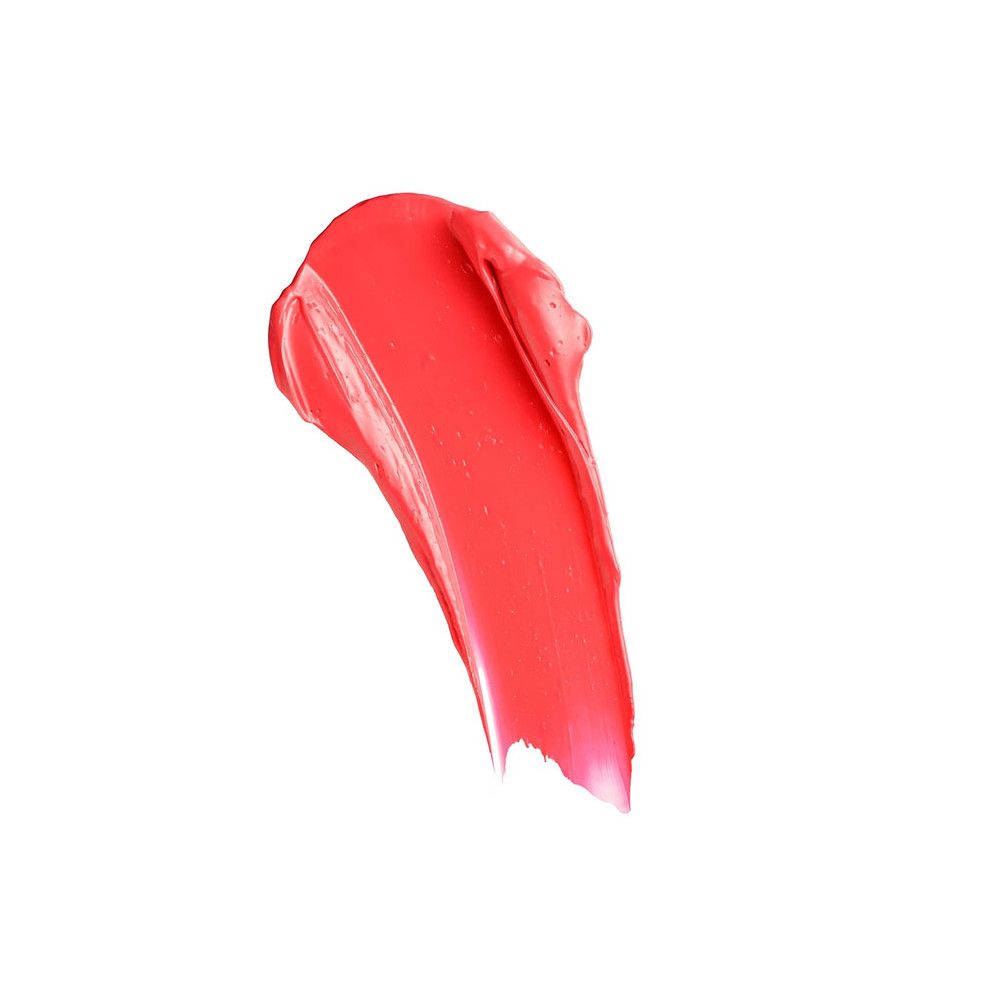 Roter Lippenstift-Abstrich. Creme-Textur. Auf weißem Hintergrund.