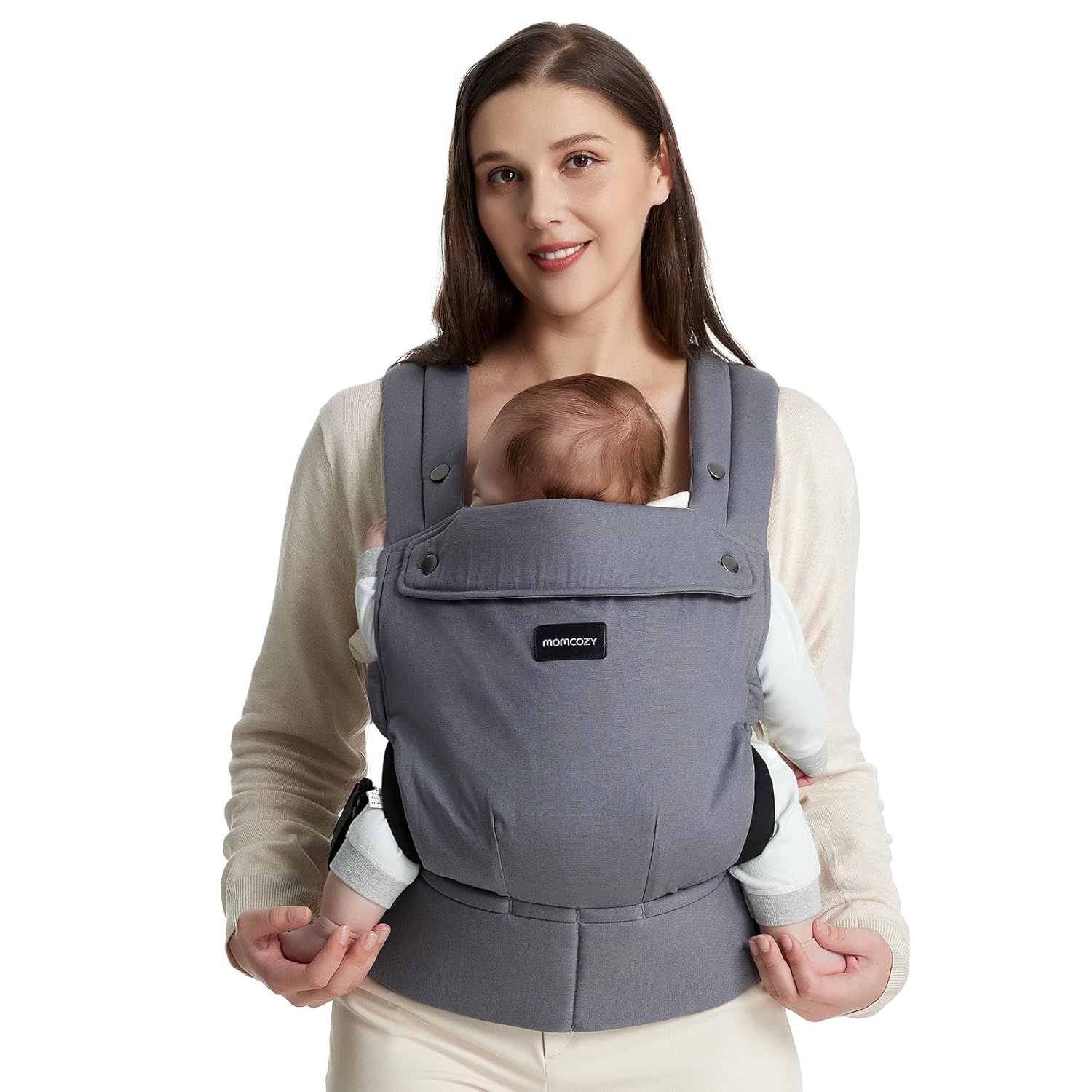 Momcozy Baby Trage - Leichte & Atmungsaktive Grau