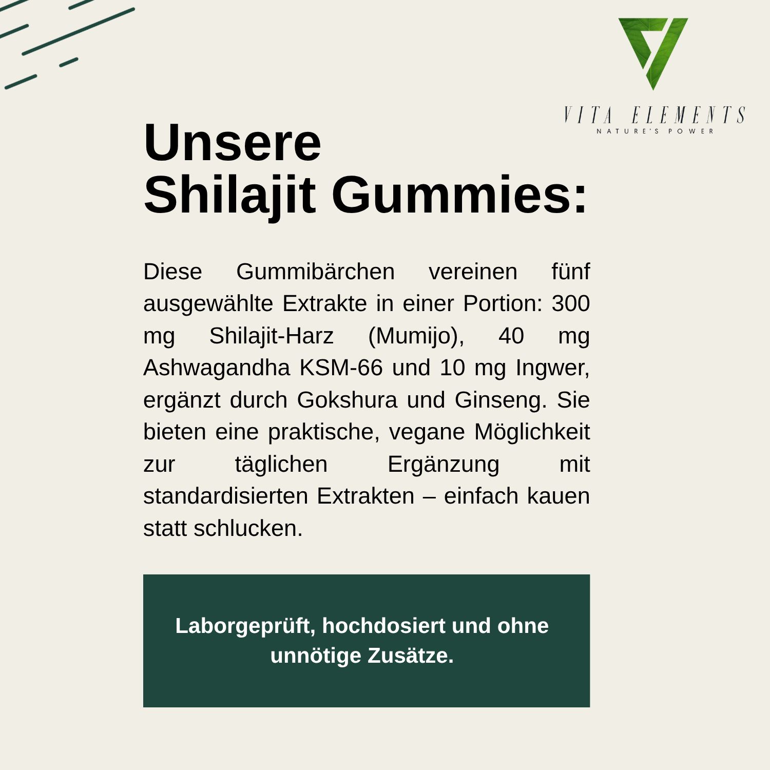 Flasche mit Shilajit Gold Gummibärchen, vegan, 60 Stück.