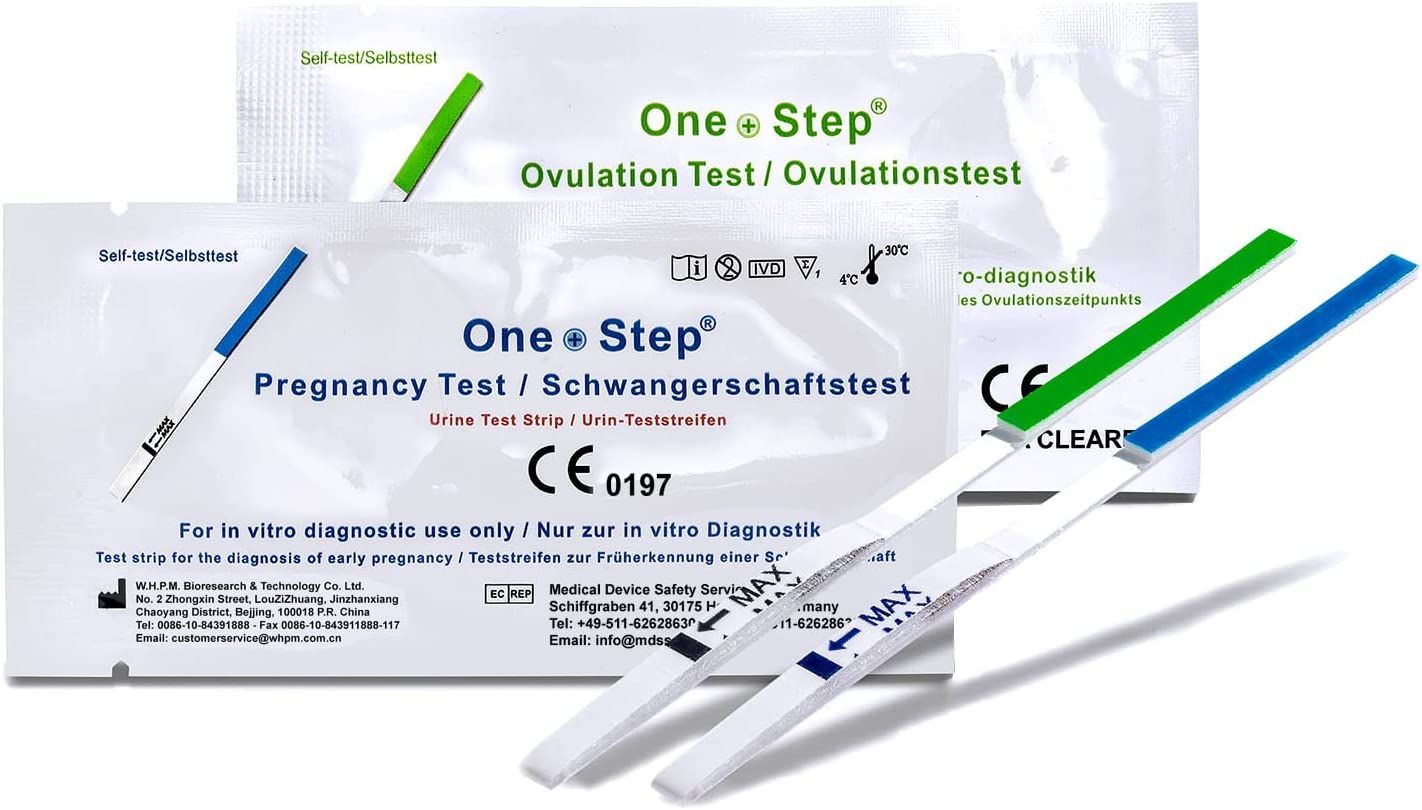 One+Step Kombipaket 50 Ovulationstests + 20 Schwangerschaftstests - Fruchtbarkeitstest für Frauen