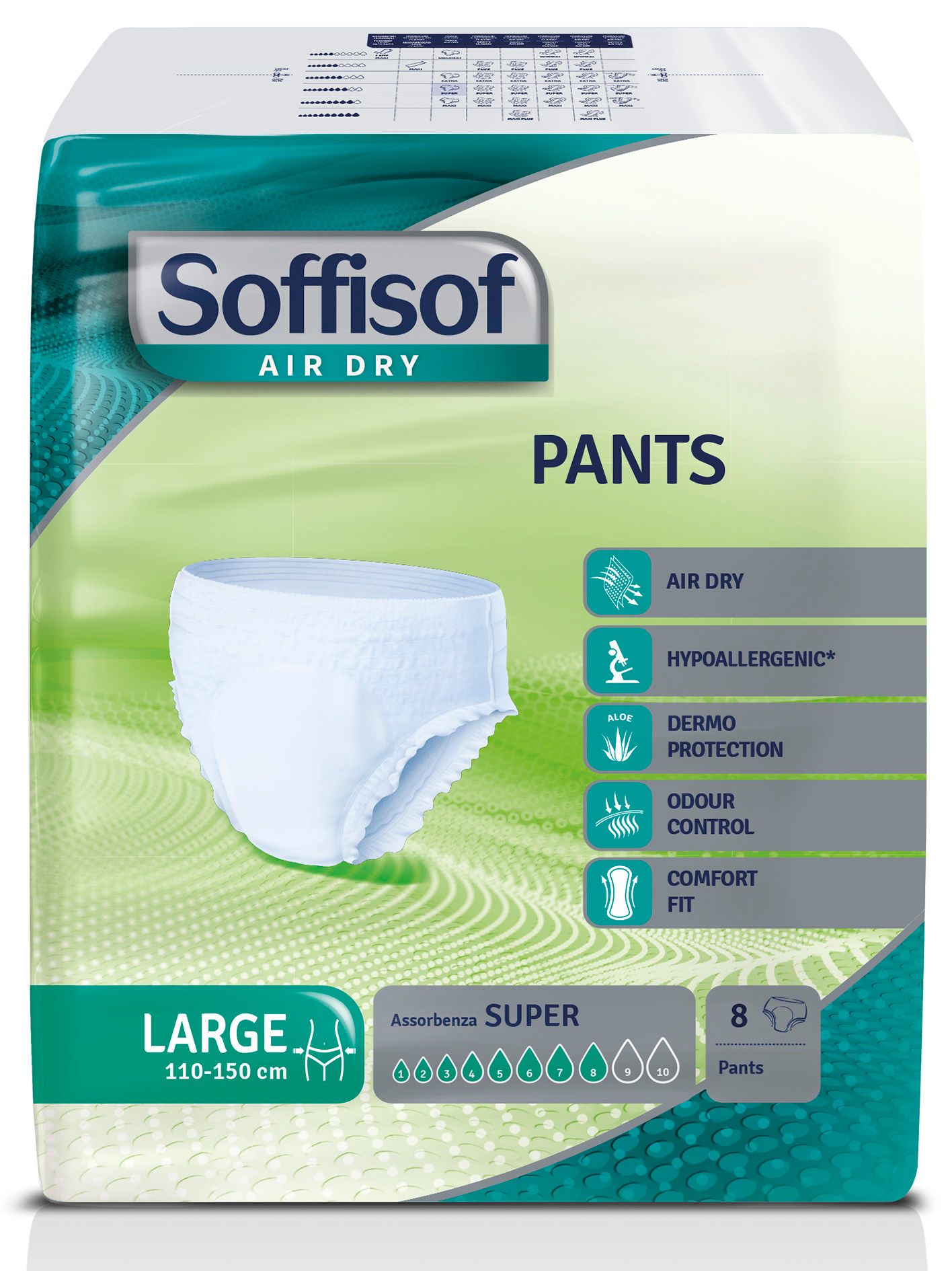 Soffisof Air Dry Pants, Größe Large, 8 Stück