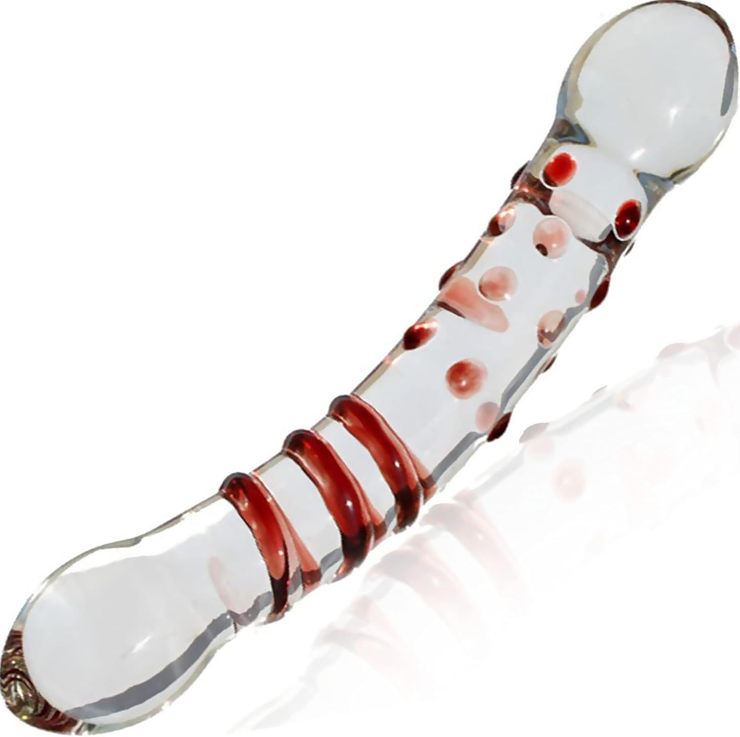 FOPS Glass dildo Rot 21 cm ⌀3,5cm Doppeldilos