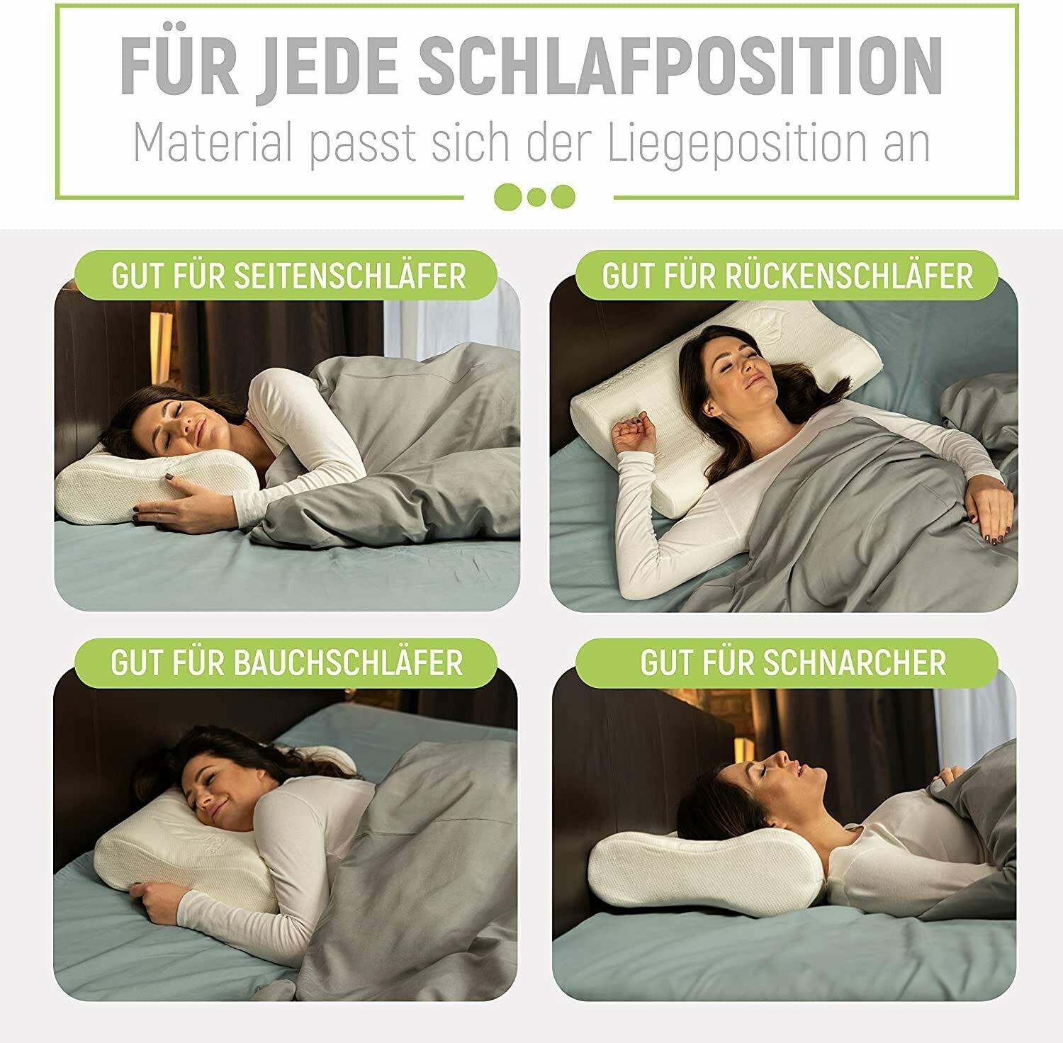 adia Nackenkissen, orthopädisches Nackenstützkissen (Wellenform) aus Viskoschaum