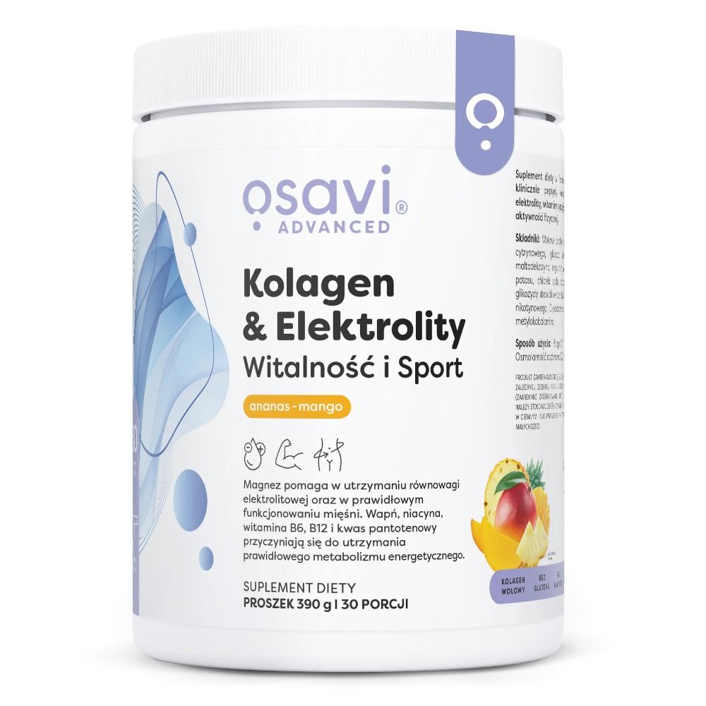 Osavi Collagen & Electrolytes Vitality and Sport, Geschmacksrichtung Ananas & Mango