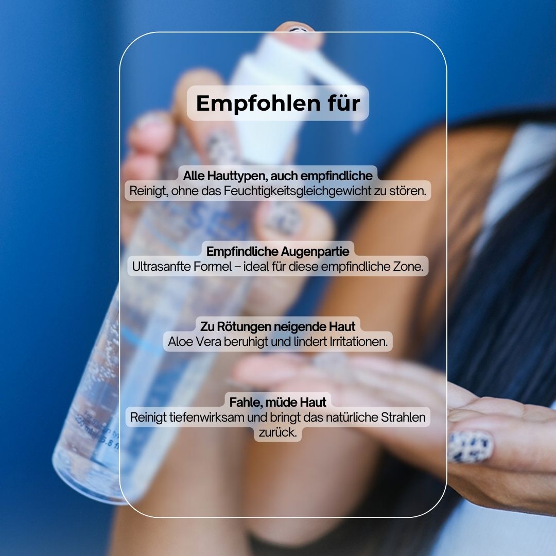 Produktflasche mit Text. Text: Empfohlen für. Dr. Sea, Mineral Cleansing Gel, Face & eye area, Vitamin E.