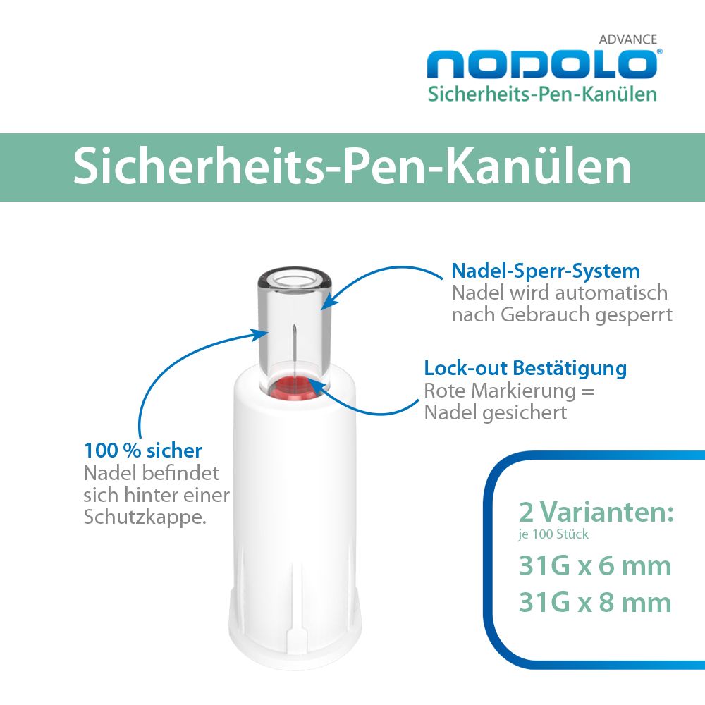 Advance Sicherheits-Pen-Kanülen 8mm