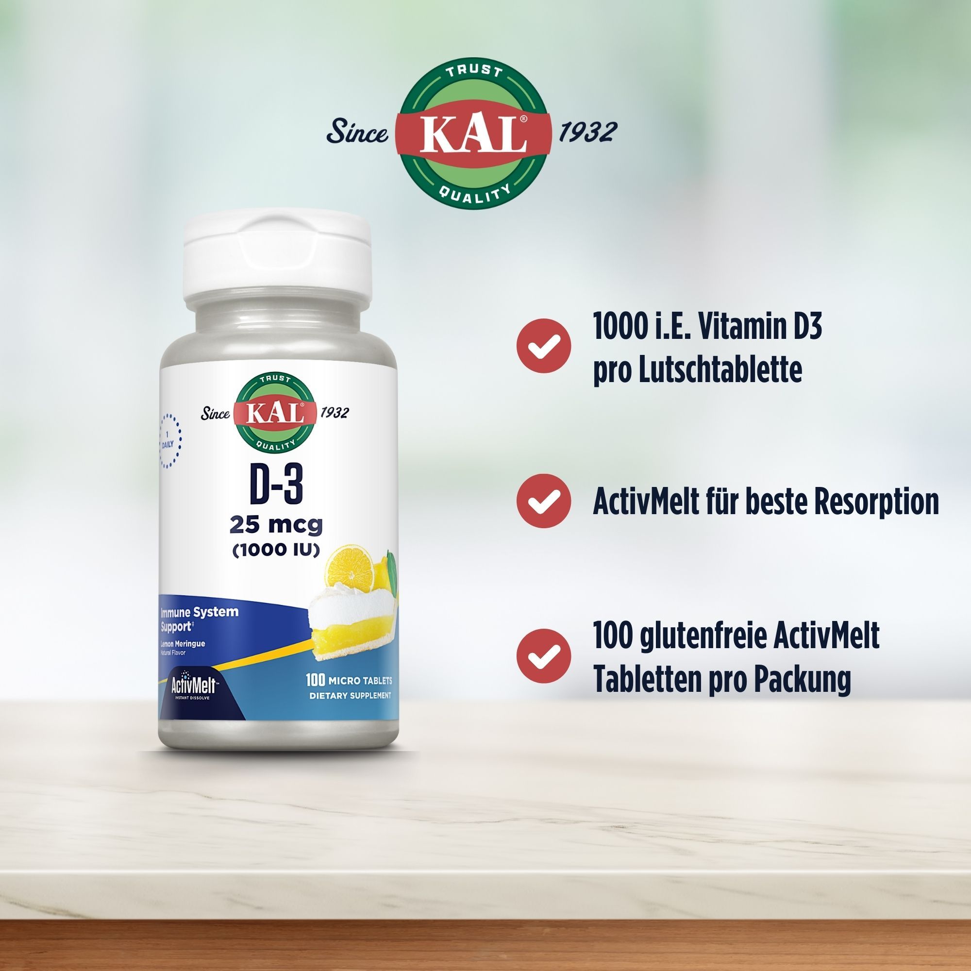 KAL Vitamin D3 1000 I.E. ActivMelt
