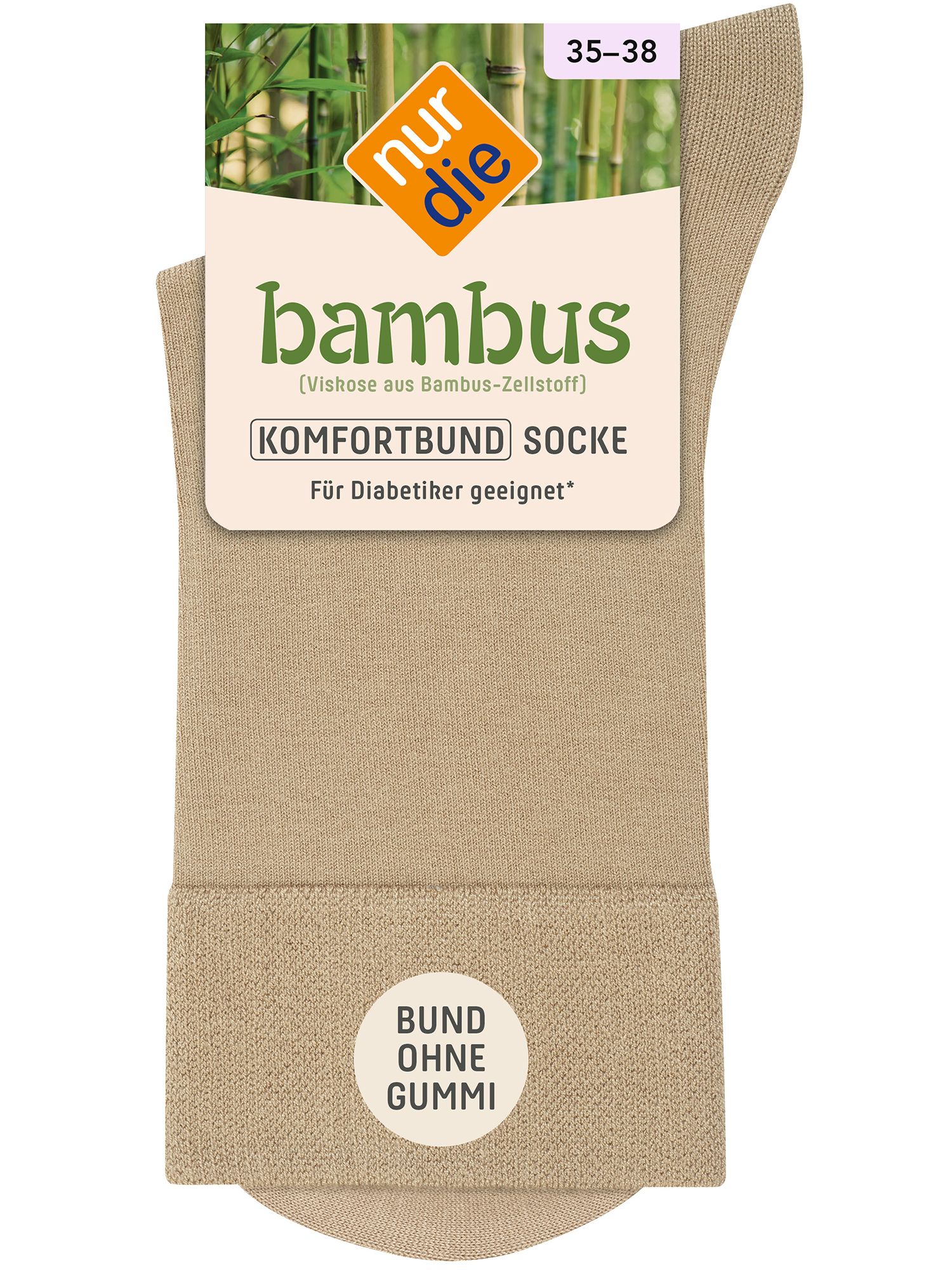 NUR DIE Socke Komfort Bund Bambus* - leinen - 39-42