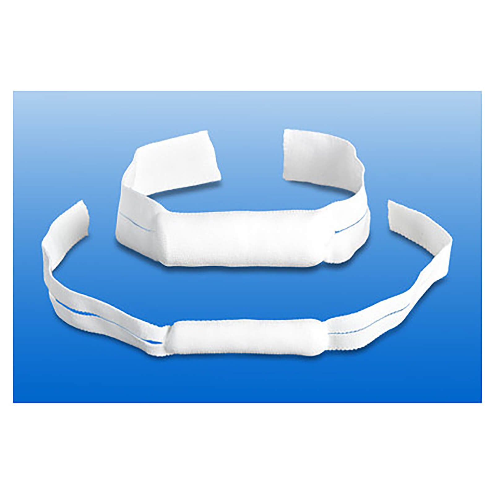Zwei weiße Nasenverbände. Ein Verband ist komplett, der andere in zwei Teilen.