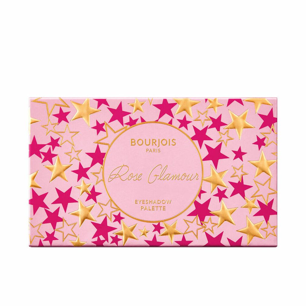 Geschlossene Lidschattenpalette. Rosa Verpackung mit Sternenmuster und Produktnamen. Marke: Bourjois Paris.