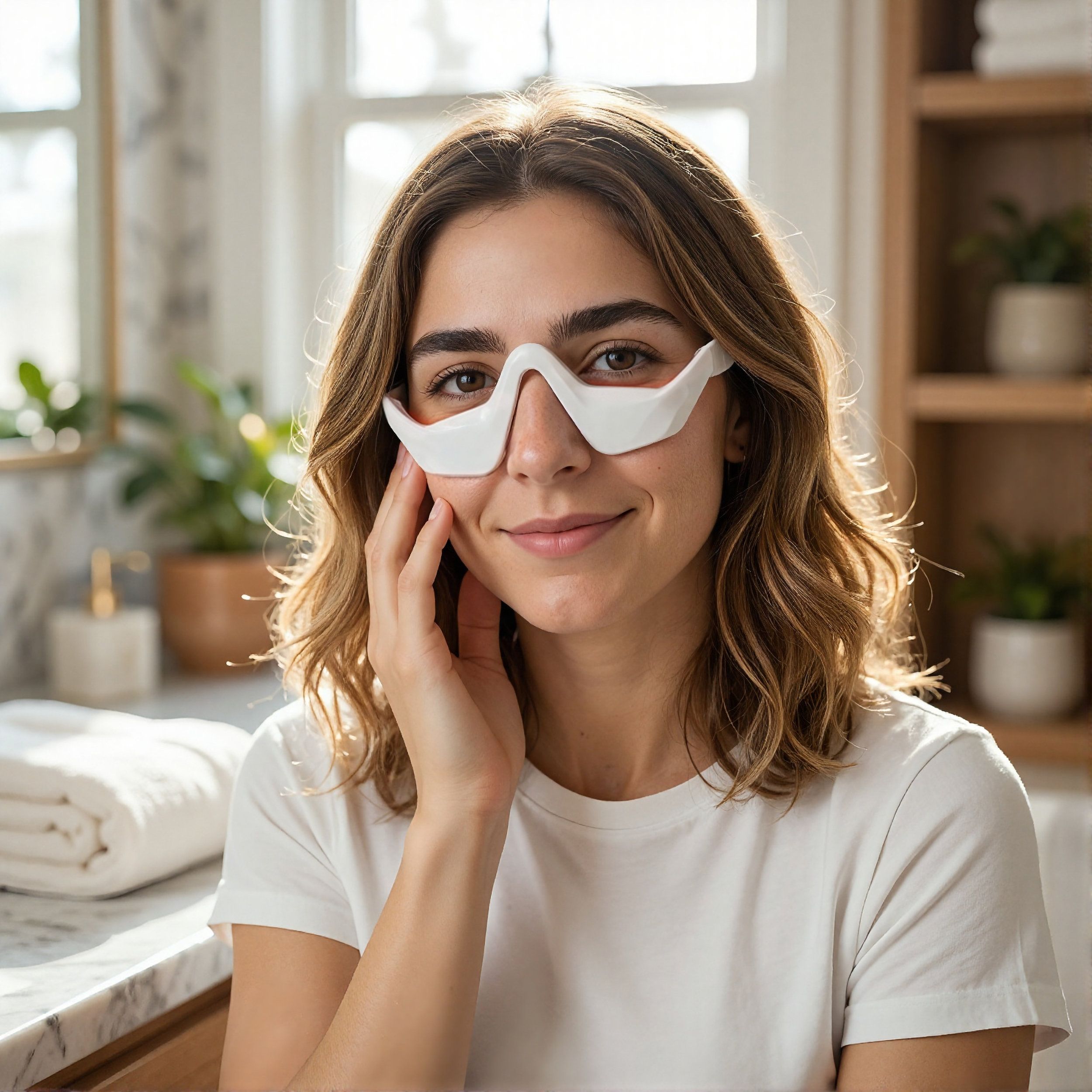 EMS-Augenmaske gegen Augenringe – Vibrationen & Rotes Licht, Straffung der Augenpartie