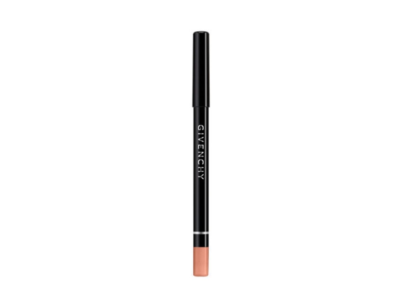 Lippenstiftstift. Schwarzer Stift mit beigefarbener Spitze. Markenschriftzug Givenchy.