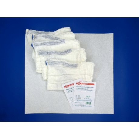 NOBA Nobaset® Bauchtuch mit Schlaufe weiß 6-lagig 20 cm x 30 cm 2 Stück 30 Stück