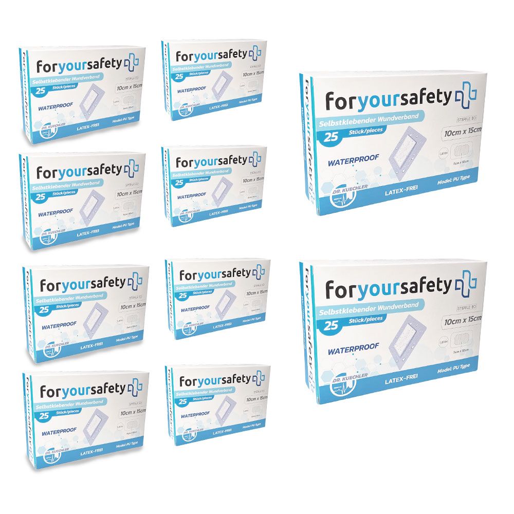 Dr. Kuechler Medical® 25 Stück Duschpflaster, Wundpflaster, wasserfest, steril, sensitiv,  10x20cm