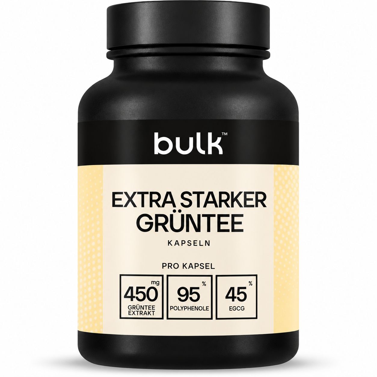 Verpackungsvergleich: Bulk Super Strength Green Tea Kapseln, alte und neue Verpackung.