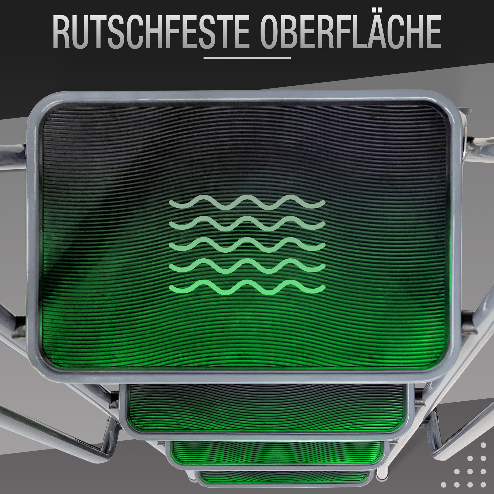 ELONEO Stehleiter 4 Stufen extra dicke Handläufe, rutschsichere & große Trittflächen