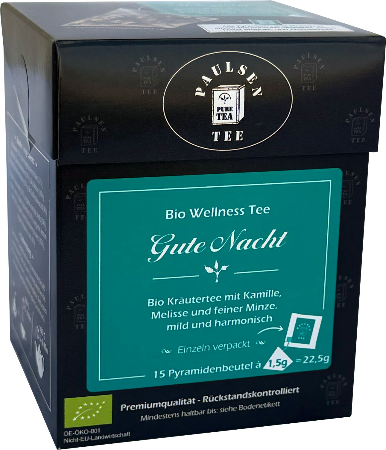 Paulsen Bio Wellness Tee Gute Nacht Kräutertee, 15 Pyramidenbeutel à 1,5g.