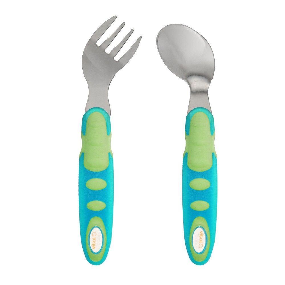Ergonomisches Besteckset Kinderbesteck gebogen - Gabel und Löffel