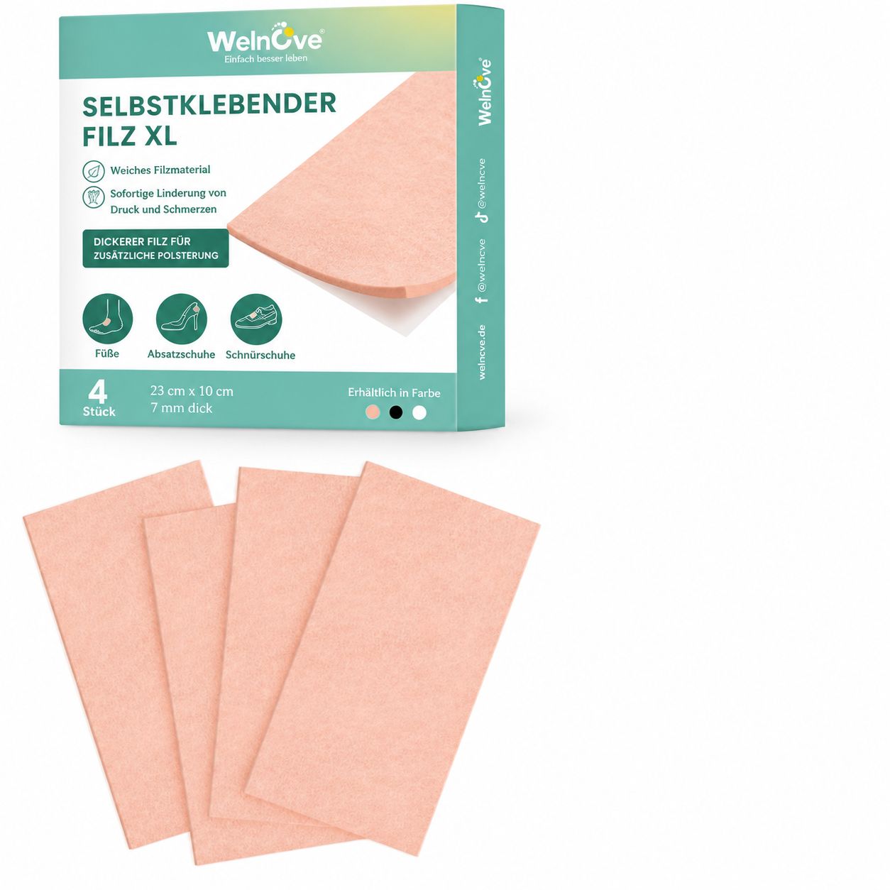 Welnove selbstklebender Podologie-Filz