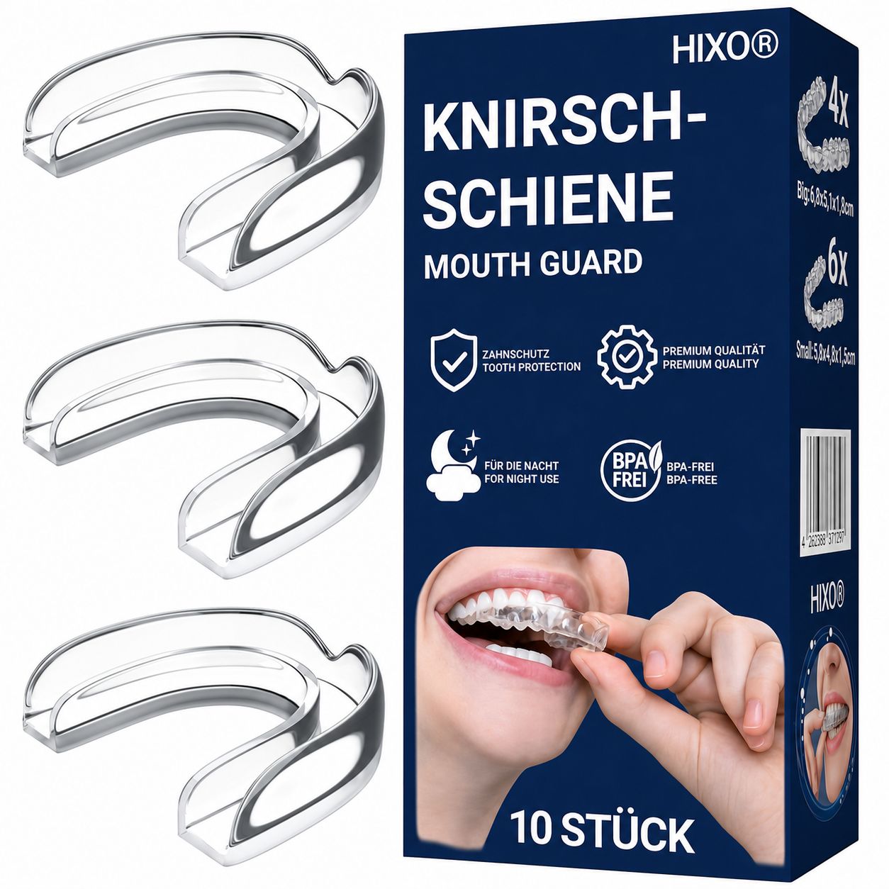 HIXO Knirscherschiene Aufbissschiene BPA-frei (Knirschschiene)