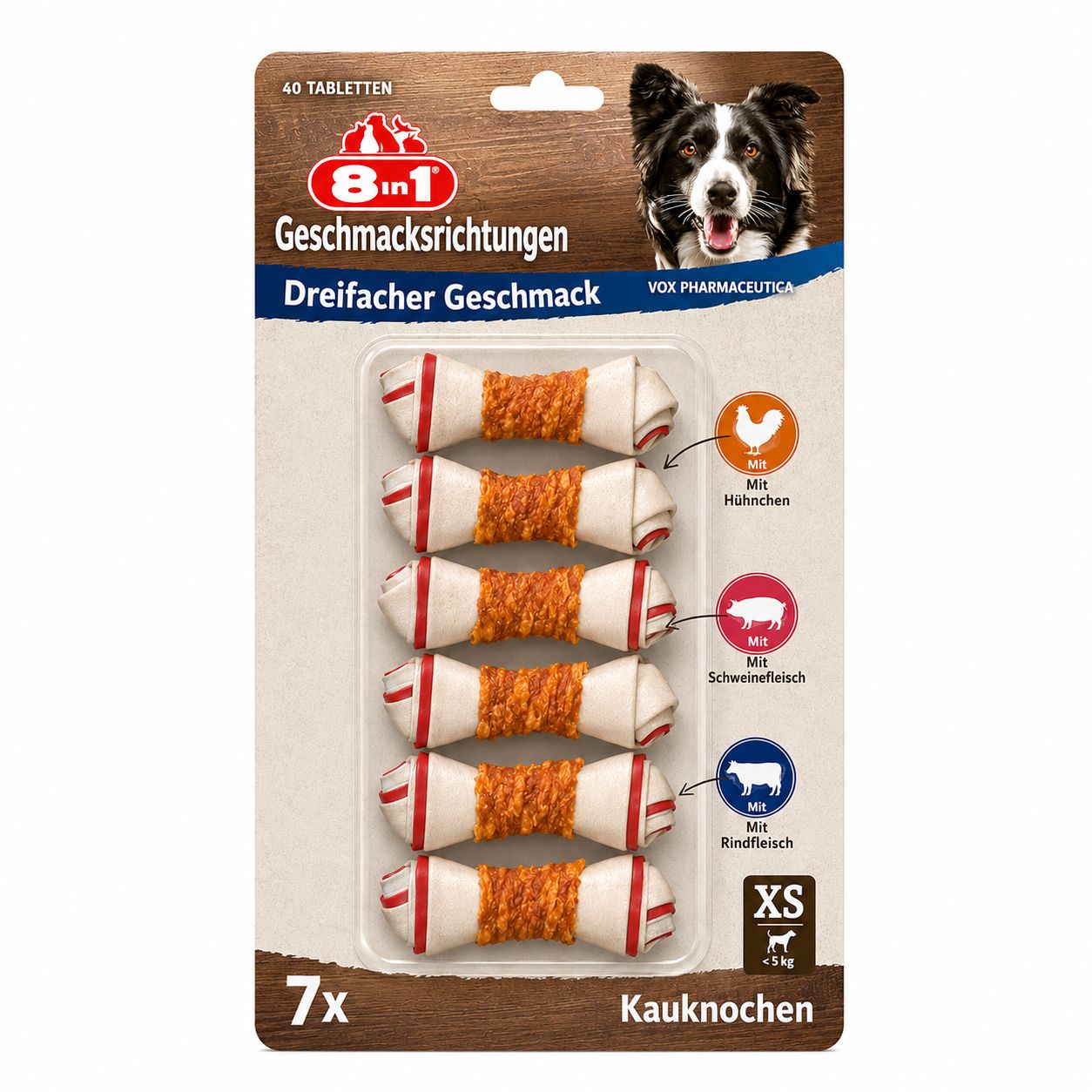 8in1 Triple Flavour Knochen XS