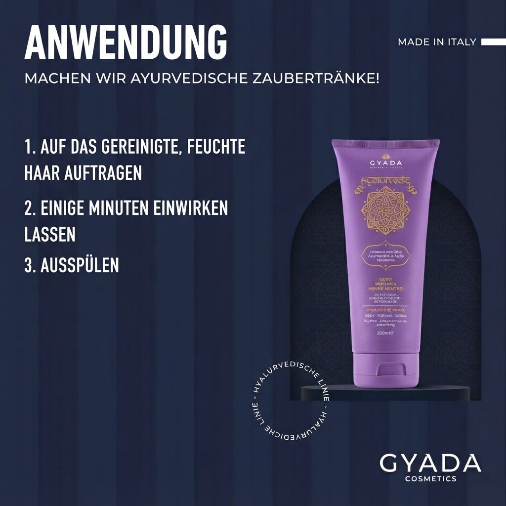 GYADA KOSMETIK Ayurvedische Maske mit Neem, Moringa, Henna Neutro in violetter Tube.
