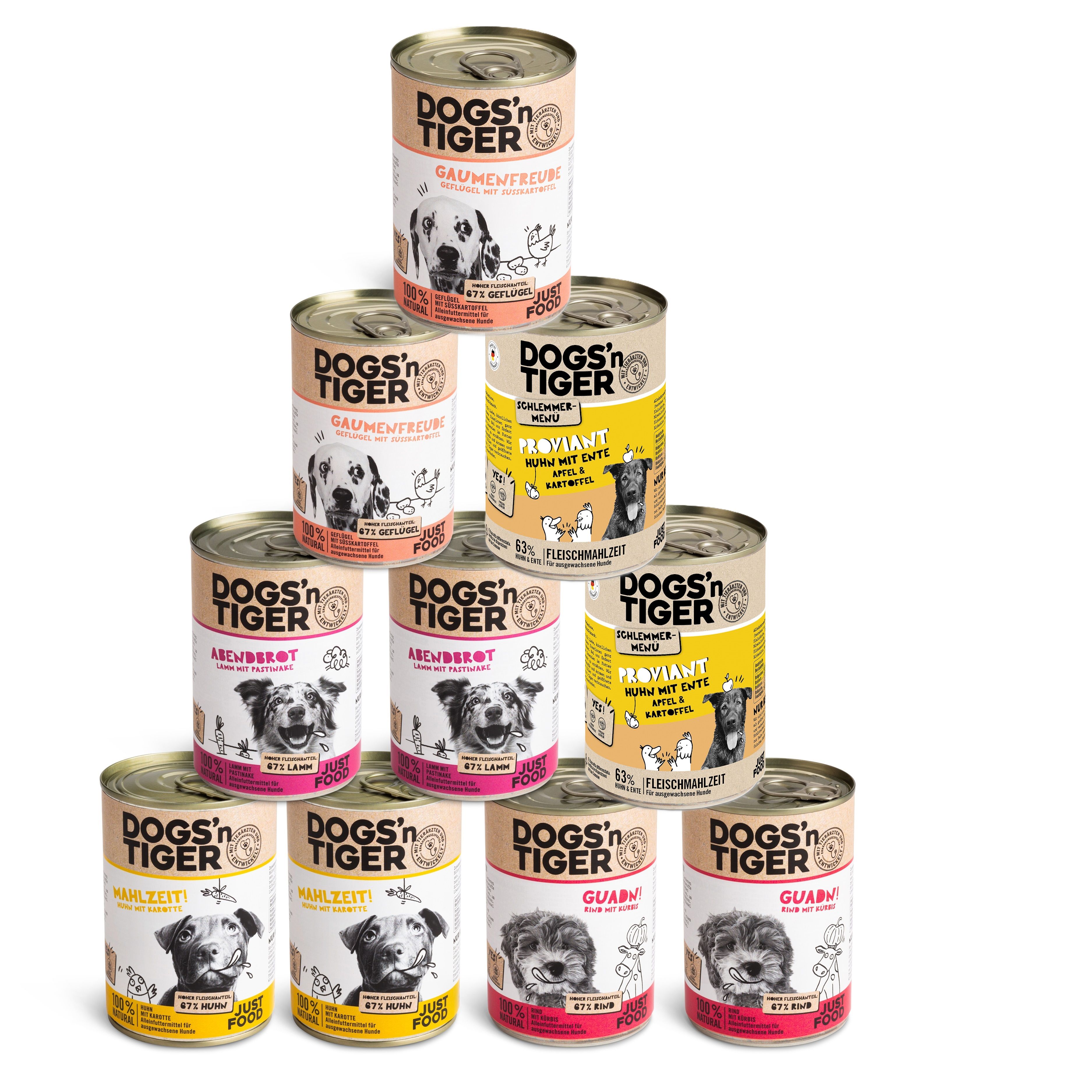 Dogs’n Tiger Adult Hundefutter, Nassfutter, Mixpaket Top of the tops! Dogs