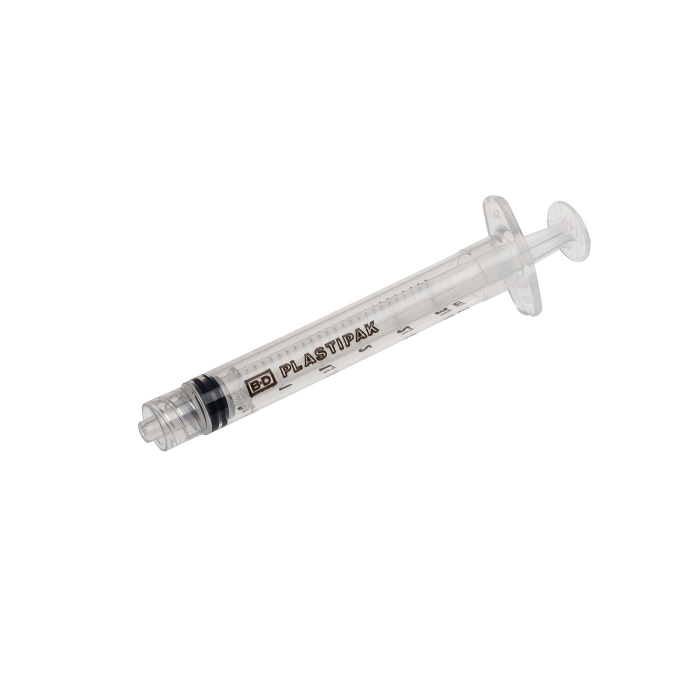 BD Plastipak 3-teilige Spritze mit Luer-Lock-Ansatz, 3 ml, transparent.