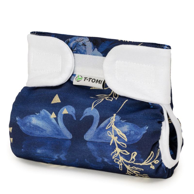 T-TOMI Orthopädisches Spreizhöschen für breites Wickeln - klettverschluss Swan lake (3-6 kg)