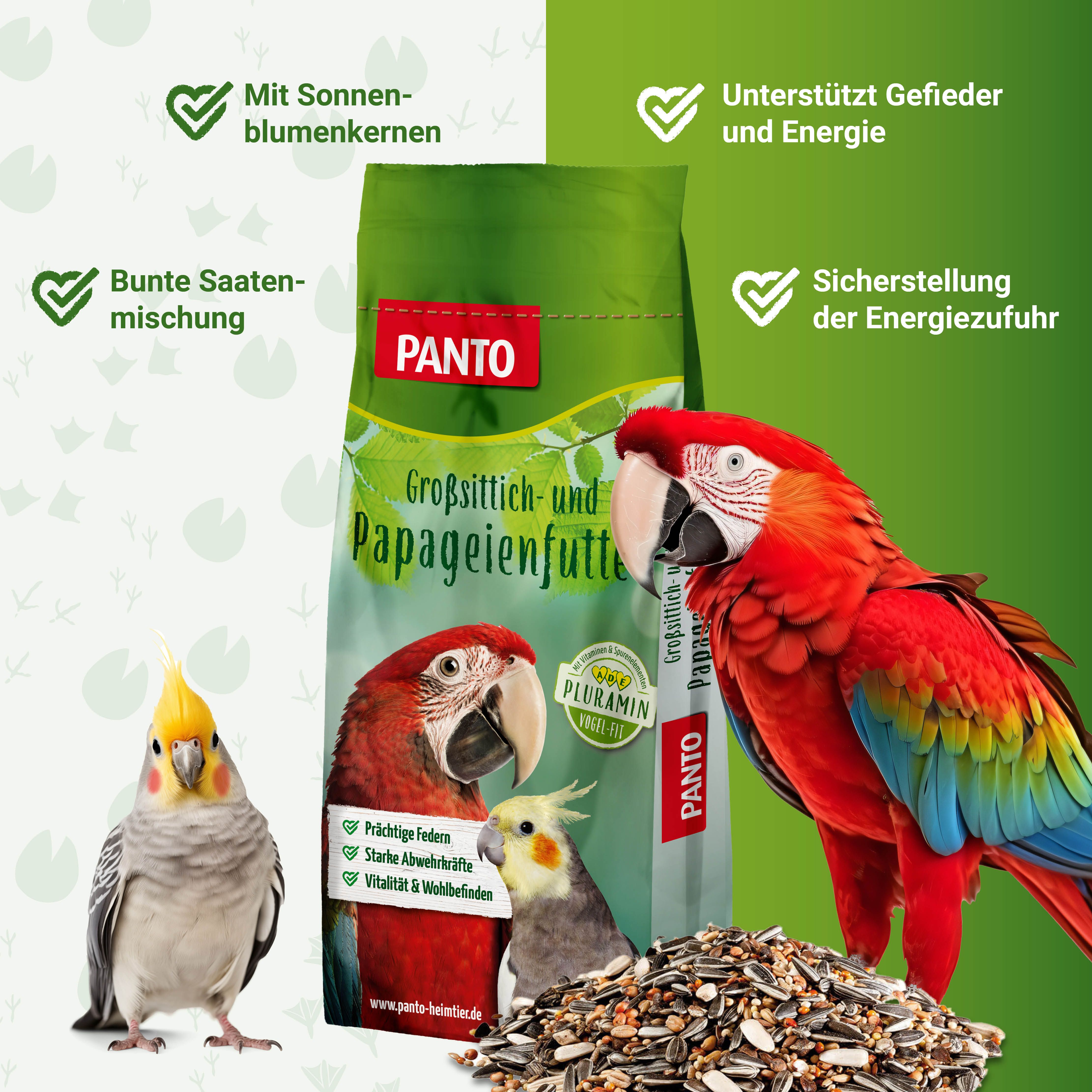 PANTO® Großsittich- und Papageienfutter mit Pluramin®