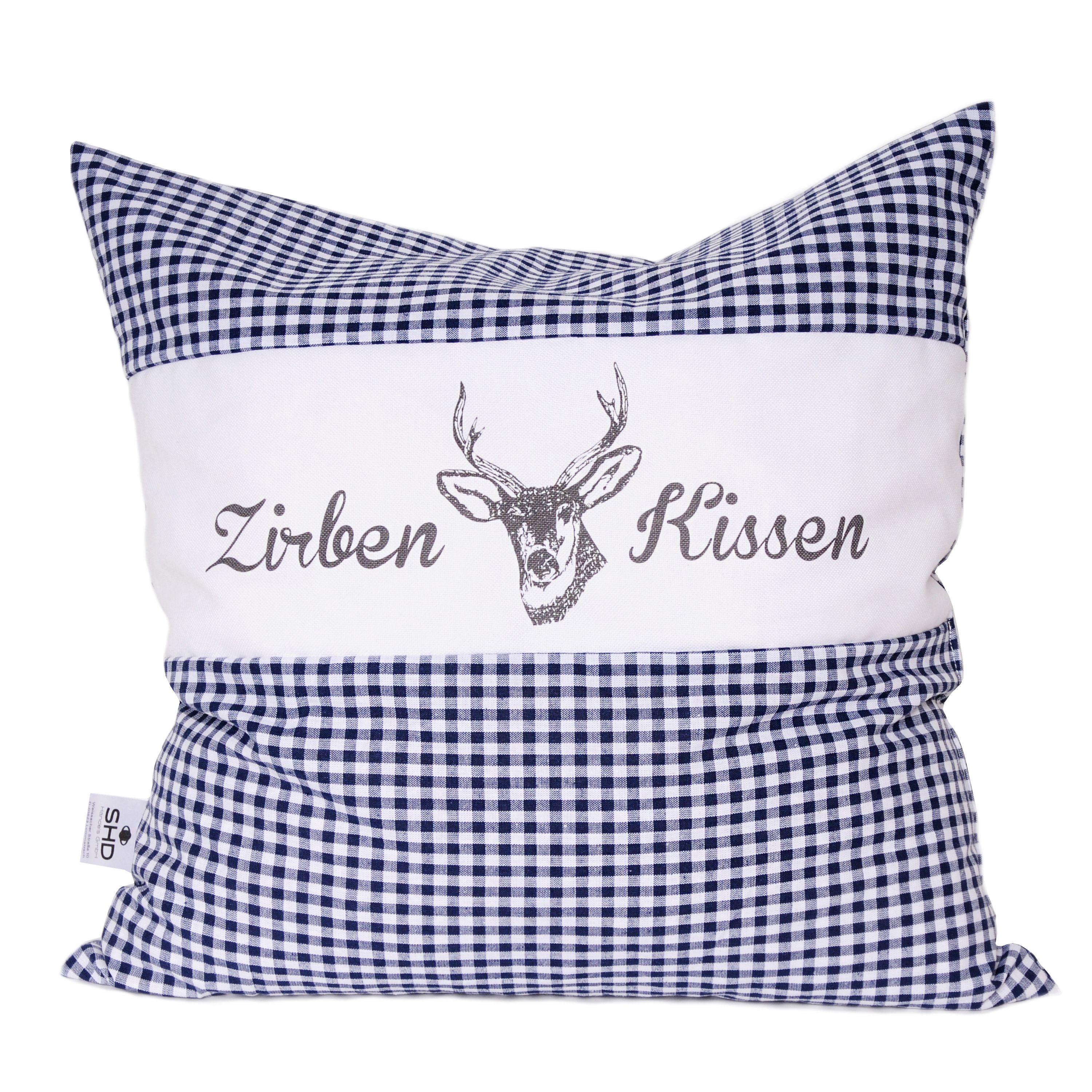 Zirbenkissen Vichy Blau 30 x 30 cm