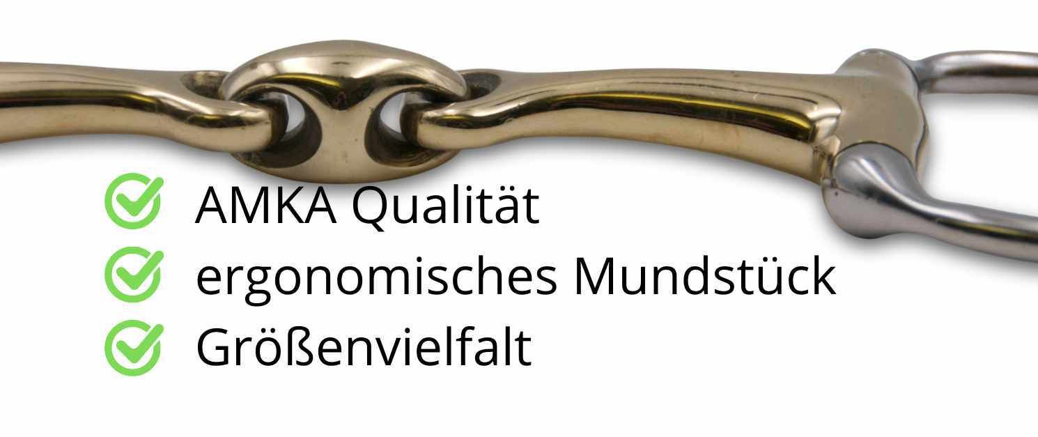 AMKA Olivenkopfgebiss. Ergonomisches Mundstück. Große Auswahl an Größen.