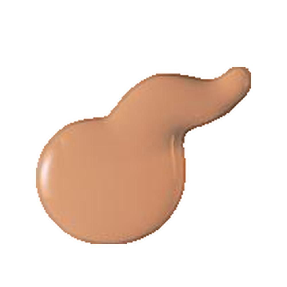 Klecks flüssiger, beiger Foundation auf weißem Hintergrund.