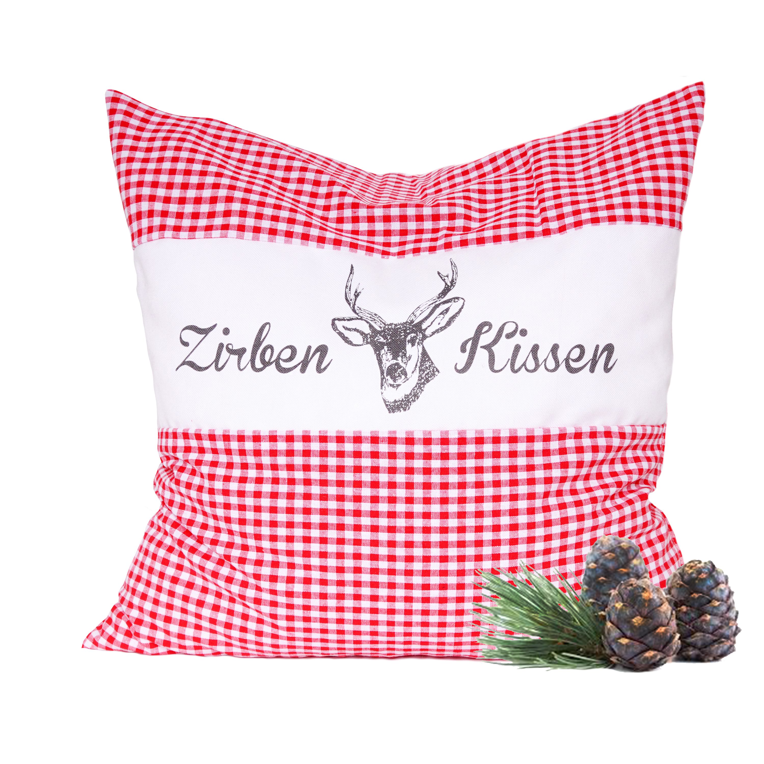 Zirbenkissen Vichy Rot 30 x 30 cm