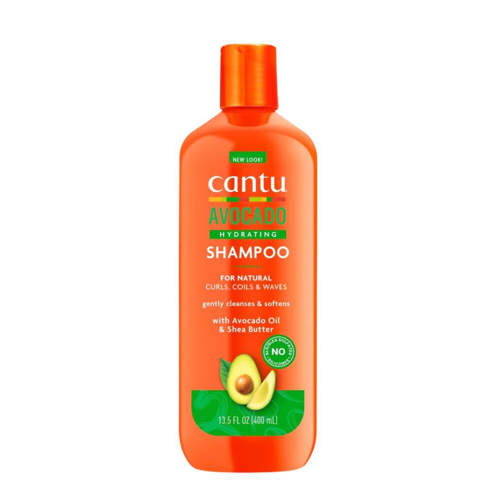 Orange Flasche Cantu Avocado Hydrating Shampoo, 400 ml.