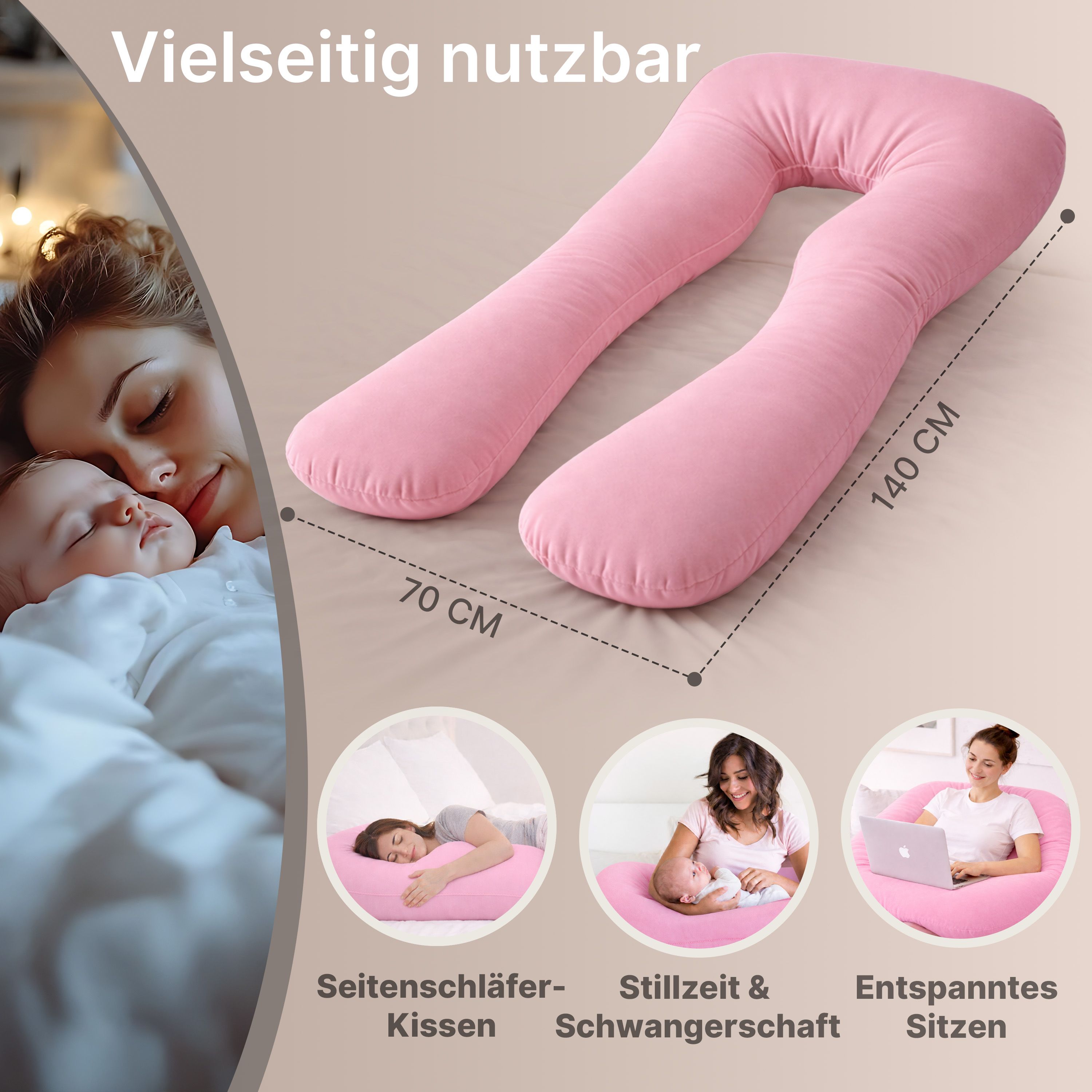 Multifunktions-Körperkissen mit Schlafmaske