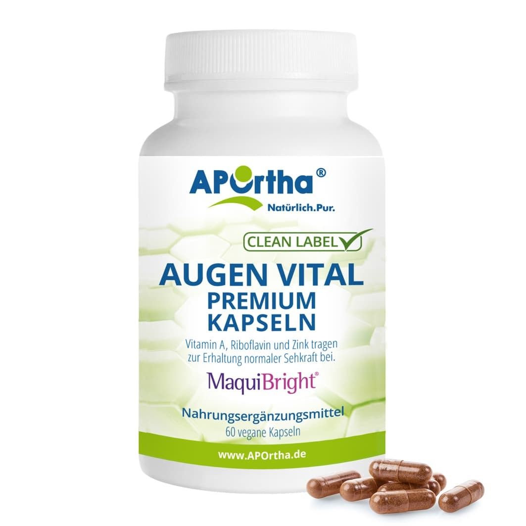 APOrtha® Augen-Vital-PREMIUM mit MaquiBright®, Lutein, Lycopin, Zeaxanthin Komplex - vegane Kapseln