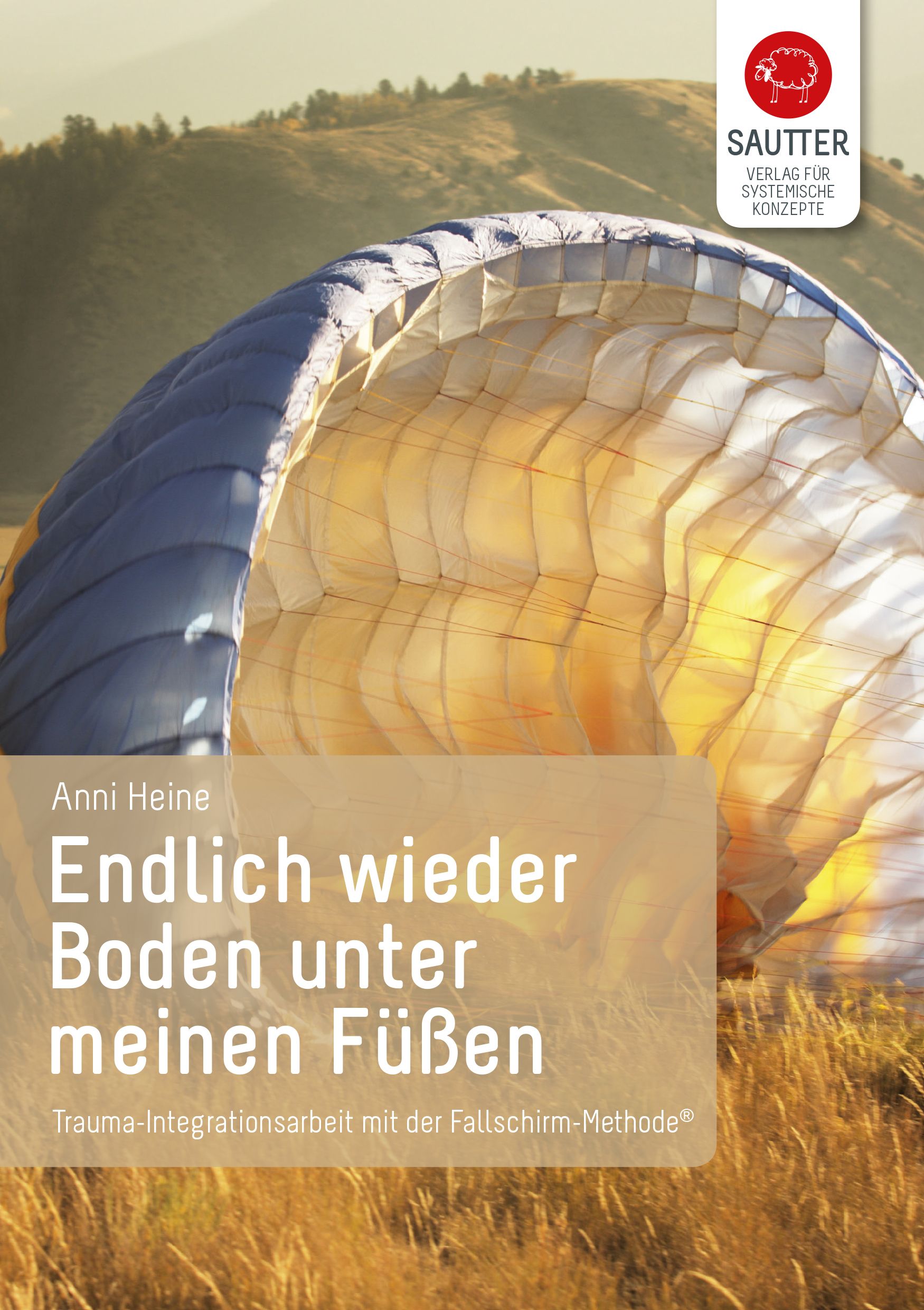 Buchcover: "Endlich wieder Boden unter meinen Füßen". Autorin: Anni Heine. Verlag: Sautter. Titel in weißer Schrift auf braunem Hintergrund.