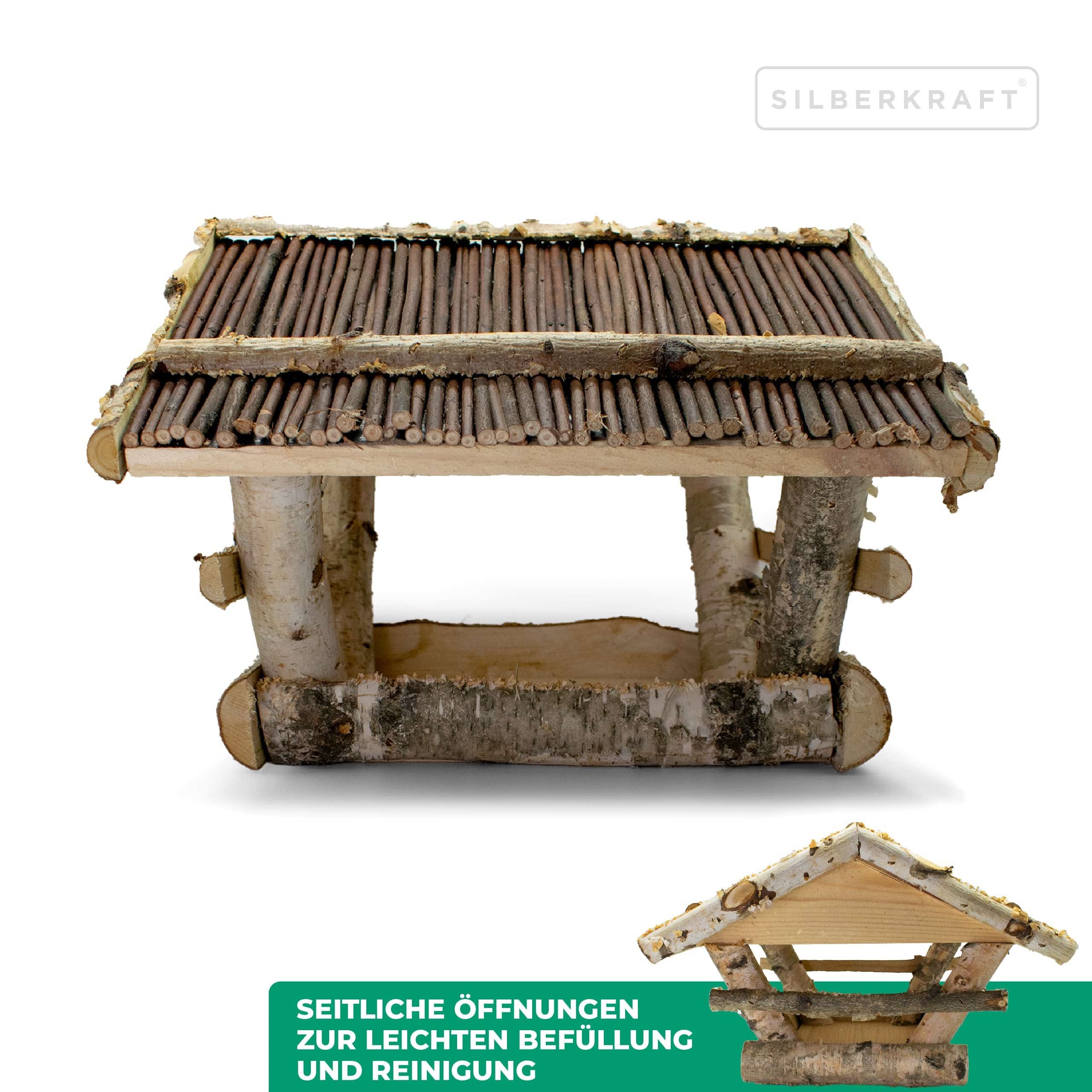 SILBERKRAFT Vogelhaus mit Weidendach